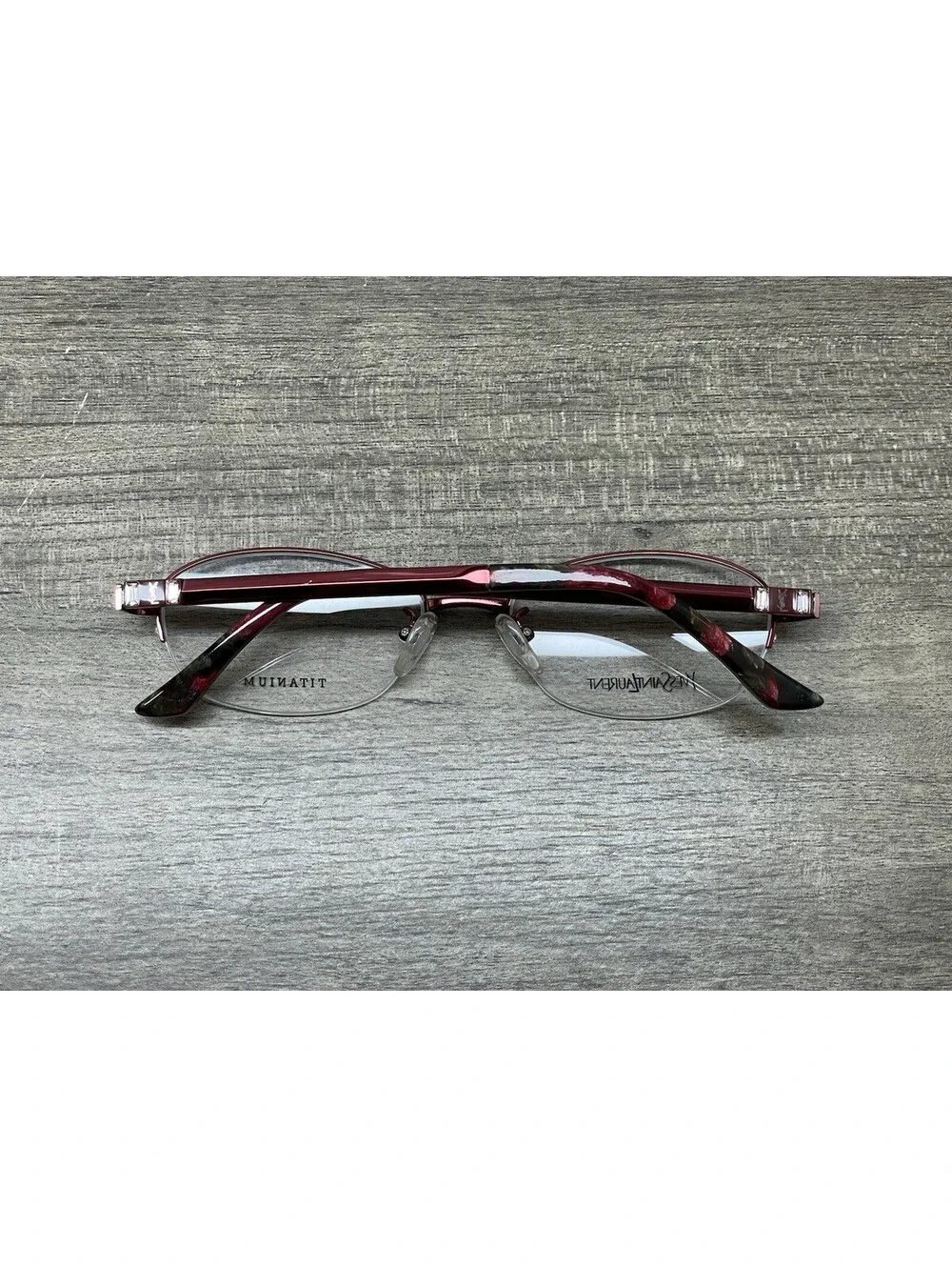 Yves Saint Laurent YSL-4633J 37P Half Rim Red Titanium 52[]17 Eyeglasses Frames